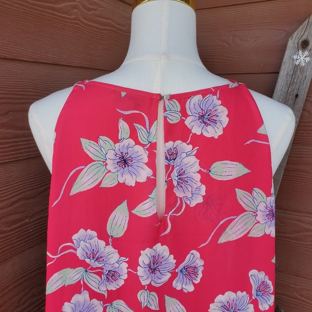 Emma & Olivia Coral Pink Floral Sleeveless Flowy Women's Blouse Size XL NWOT - Picture 11 of 16